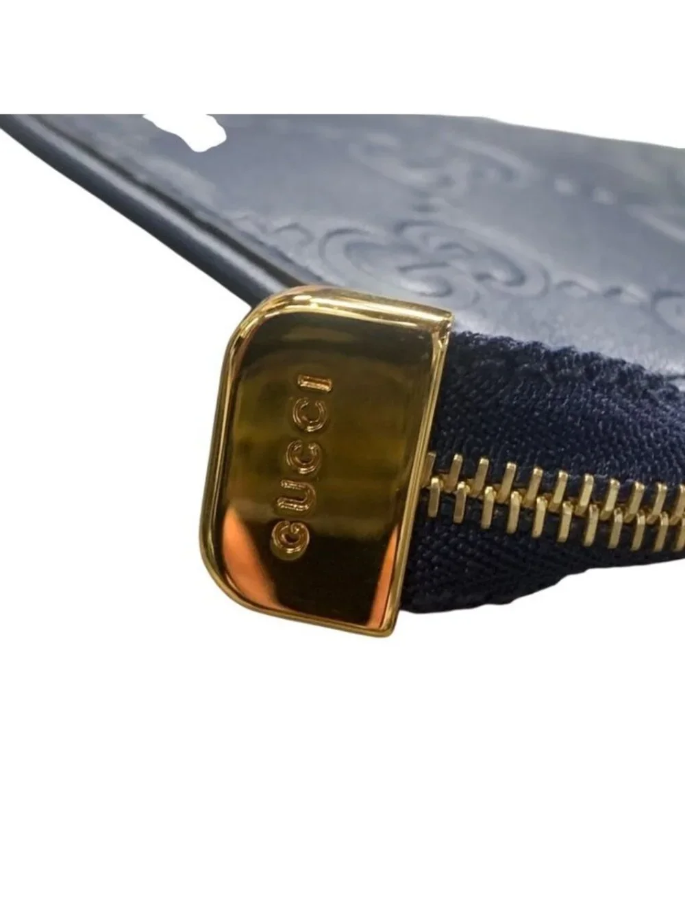 Gucci Guccissima Coin Case Key Navy GG Pattern